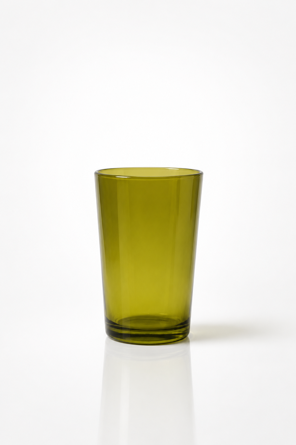 Olive Green Tapered Glass Tumbler